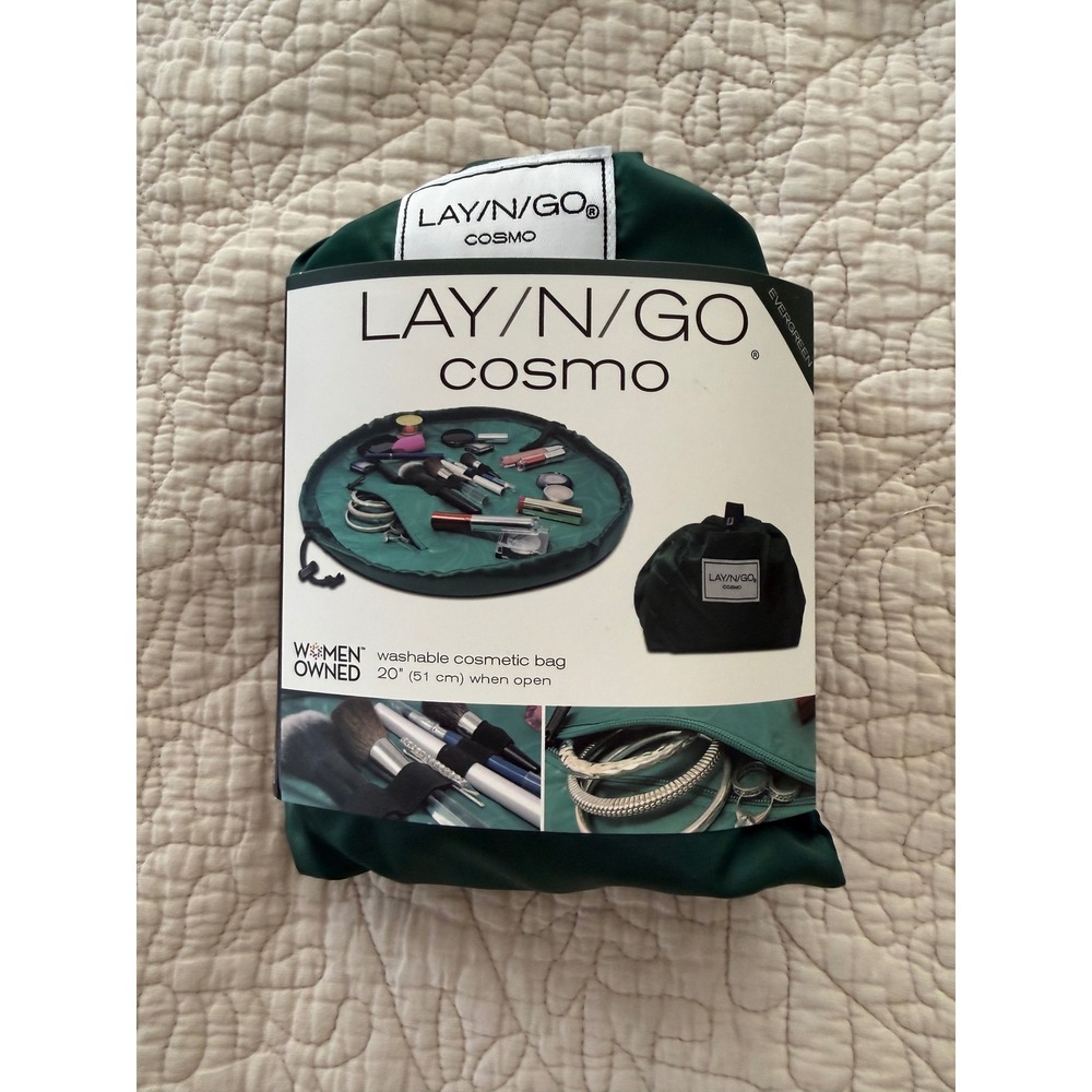 Lay-n-Go Cosmo 20 Evergreen Makeup Cosmetic Bag Travel Organizer NWT